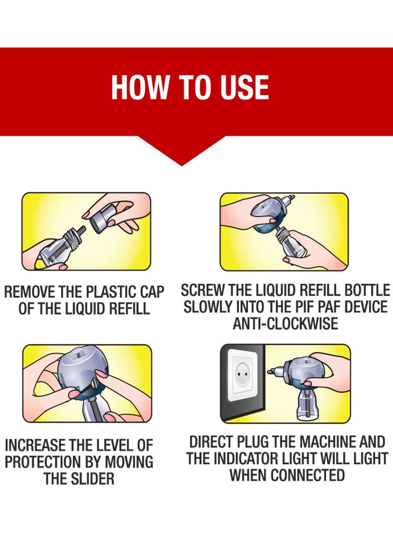 Pif Paf Power Gard 60 Nights Liquid Mosquito Killer Refill 45 ml, 6 pieces  - Image 2