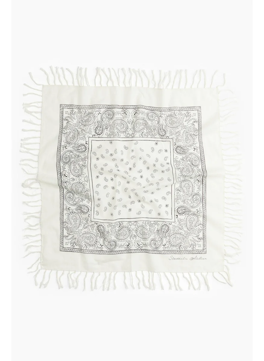 اتش اند ام Fringed Cotton Scarf
