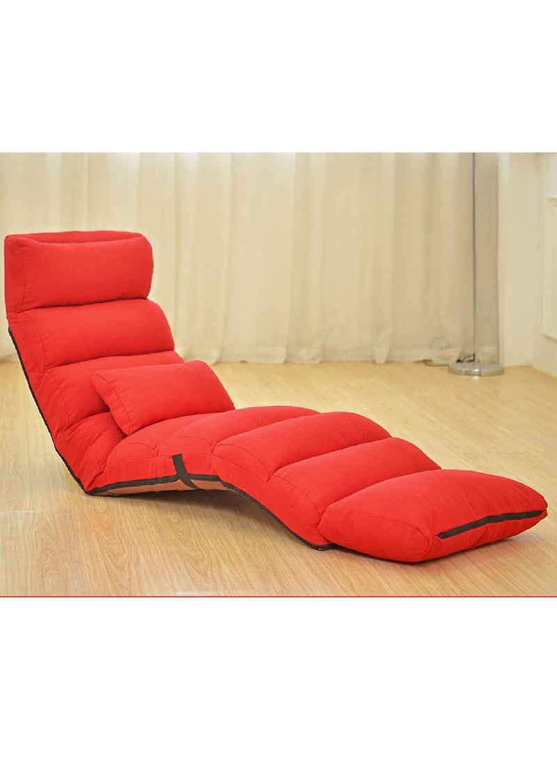Floor Chair with Back Support, Adjustable 14 Angles, Lounge Chairs for Bedroom, Backrest and Headrest Can Easily Adjusted, Lazy Chair