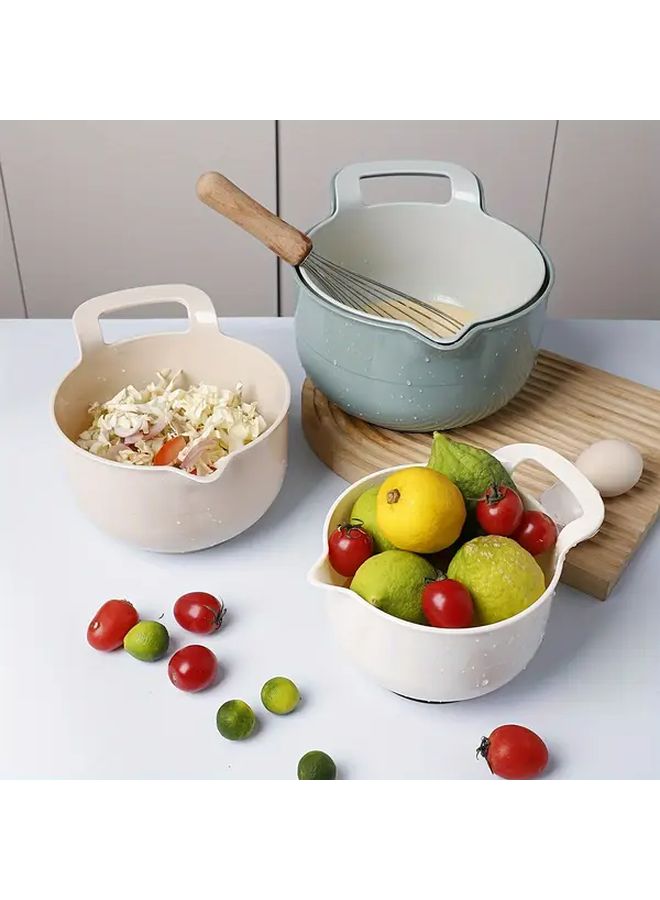 Green Non Slip Plastic Mixing Bowls Set 4 Pieces Multi Purpose Kitchen Essentials - Image 3