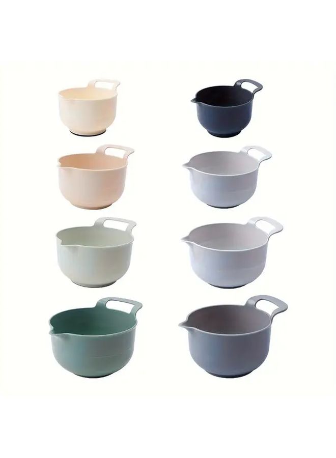 Green Non Slip Plastic Mixing Bowls Set 4 Pieces Multi Purpose Kitchen Essentials - Image 2
