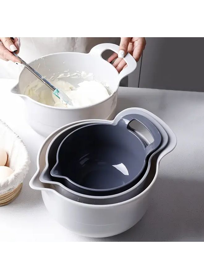 Green Non Slip Plastic Mixing Bowls Set 4 Pieces Multi Purpose Kitchen Essentials - Image 5