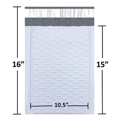 Sales4Less #5 Poly Bubble Mailers 10.5X16 Inches Padded Envelope Mailer Waterproof Pack of 10, White - Image 3