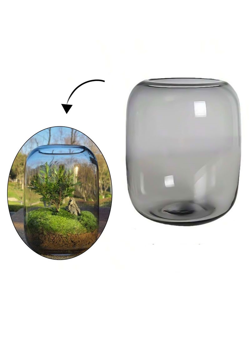 Generic Aquarium Terrarium glass tank 16x18cm gray  - Image 1