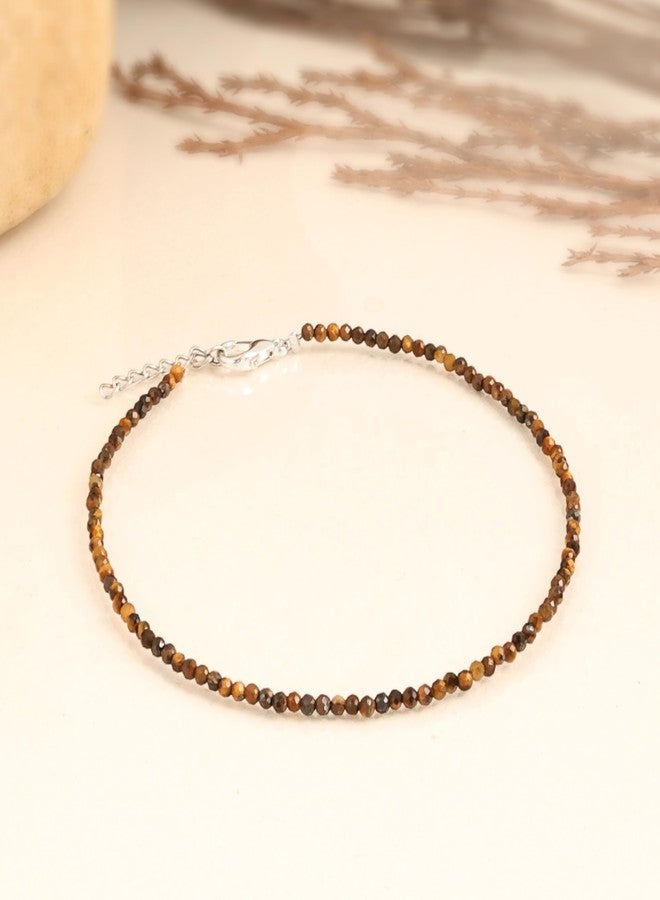 Divine Hindu Tiger Eye Anklet for Women , Payal for Women - Stylish & Lightweight Jewellery for Womens, Festive & Traditional Use , Spiritual Jewellery Gifts for Women & Girls - 8 cm - Image 2