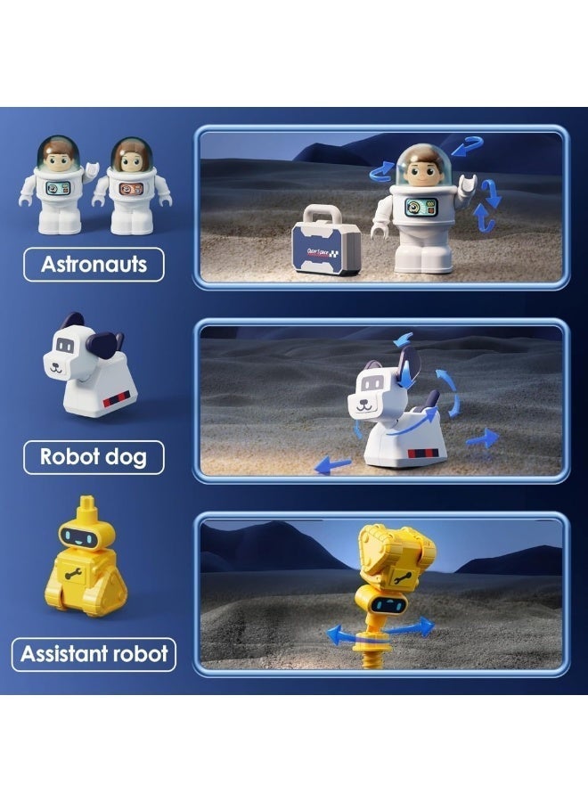 صورة العلامة مجموعة أدوات علمية لاستكشاف الكواكب للأطفال من عمر 3 سنوات فما فوق - لعبة استكشاف الفضاء STEM، مجموعة بناء تعليمية يمكنك تركيبها بنفسك في حقيبة. - Image 2