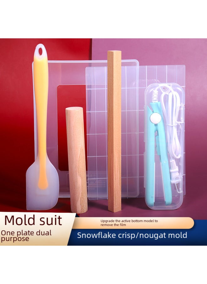 Generic - Home Use Non-stick Snowflake Crisp Mold Cooling Shaping Plate Handmade Candy Rolling Baking Tool Set Full Suit-Specifications:Large 2-piece Set-Color:Carton Packaging - Image 1