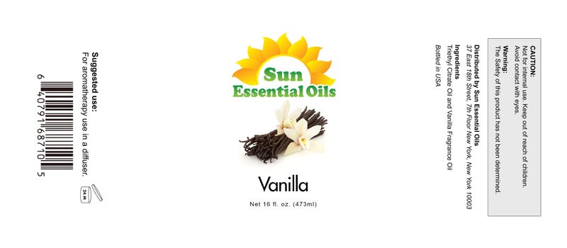 Sun Essential Oils - Vanilla Essential Oil 16 oz for Diffuser, Skin, Hair, Humidifier & Aromatherapy Massage, Scent for Candle, Lotion & Soap Making & Room Freshener - Image 2