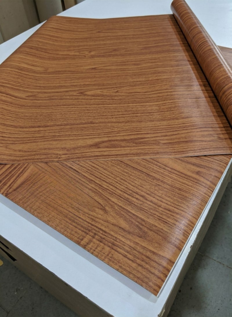 Reddish Brown Wood Grain Self Adhesive Contact Paper Waterproof Peel and Stick Wallpaper Vinyl Film Roll for Kitchen Cabinets Furniture Countertops and Wall Decor - Image 2