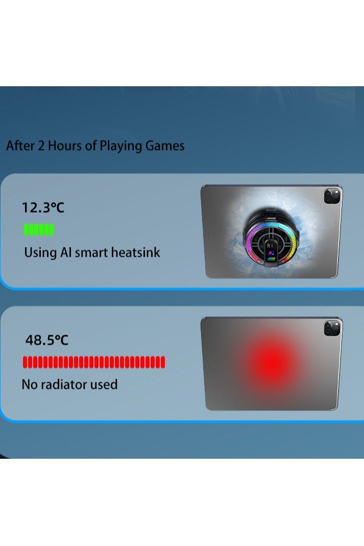 Magnetic iPad Radiator Magnetic Tablet Cooler for iPad/Surface Pro/Samsung Tab, Super Radiator with 4 Cooling Modes, Universal Radiator with Temperature Display LED Free Mobile Game Finger Cover for Mobile Games, Live Broadcast - Image 4