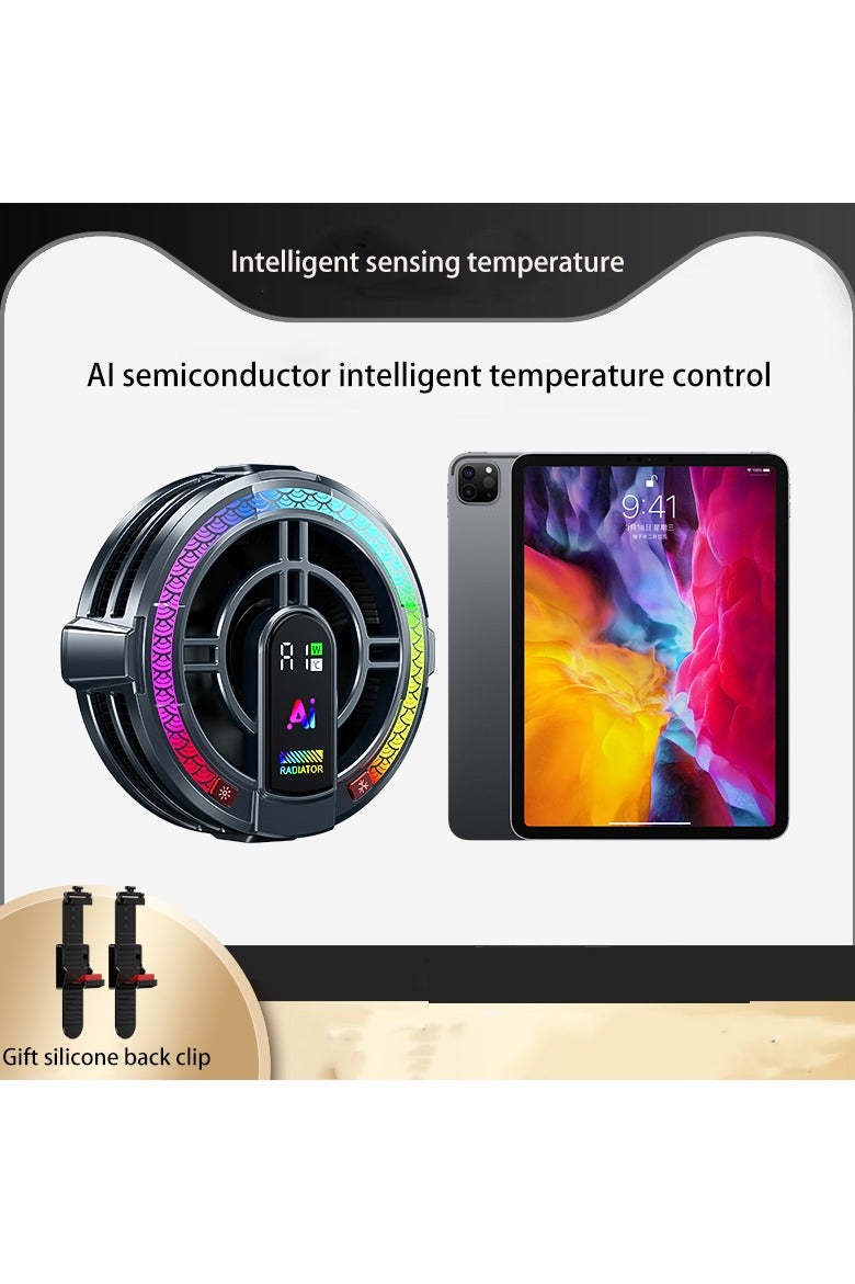 Magnetic iPad Radiator Magnetic Tablet Cooler for iPad/Surface Pro/Samsung Tab, Super Radiator with 4 Cooling Modes, Universal Radiator with Temperature Display LED Free Mobile Game Finger Cover for Mobile Games, Live Broadcast - Image 3