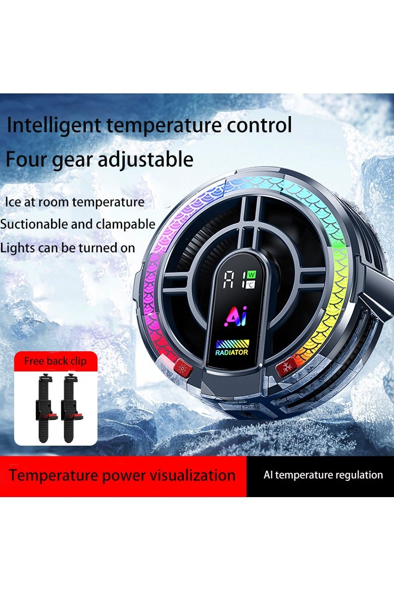 Magnetic iPad Radiator Magnetic Tablet Cooler for iPad/Surface Pro/Samsung Tab, Super Radiator with 4 Cooling Modes, Universal Radiator with Temperature Display LED Free Mobile Game Finger Cover for Mobile Games, Live Broadcast - Image 2