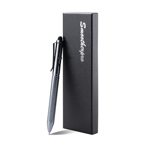 SMOOTHERPRO Bolt Action Pen with Stylus Tip, Compatible with Fisher Space SPR4 Refill and Parker Refill, Gray Ballpoint Stylus Pen for Touch Screen - Image 1