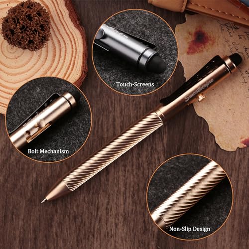 SMOOTHERPRO Bolt Action Pen with Stylus Tip, Compatible with Fisher Space SPR4 Refill and Parker Refill, Gray Ballpoint Stylus Pen for Touch Screen - Image 3