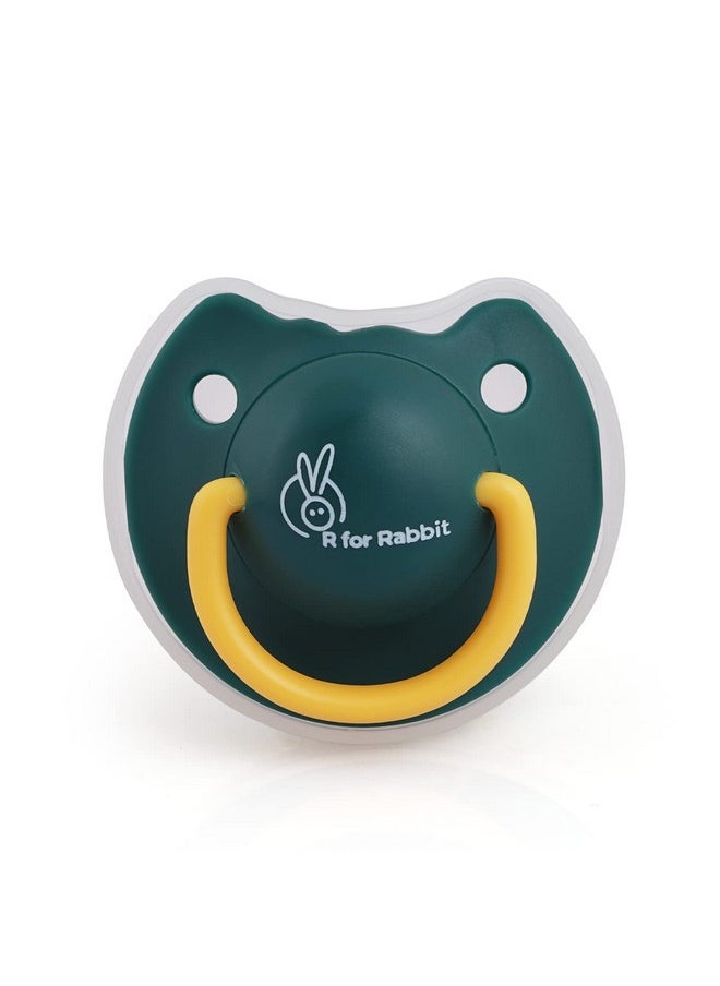 R for Rabbit Baby Tusky Pacifier Ultra Light Soft Silicone Nipple, Orthodontic Design, Bpa-Free For Kids Of 6 Months +|Medium|Green  - Image 1