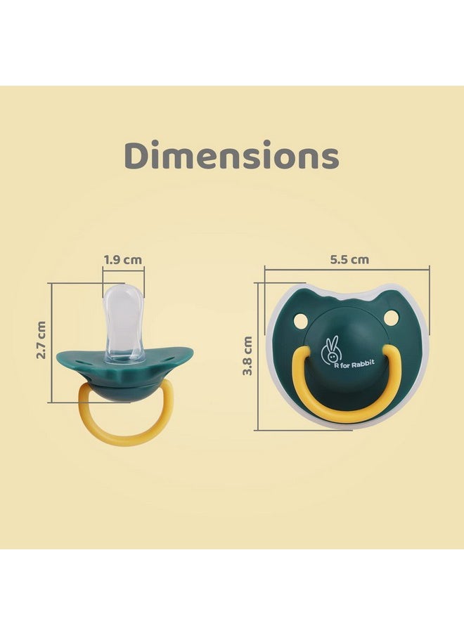 R for Rabbit Baby Tusky Pacifier Ultra Light Soft Silicone Nipple, Orthodontic Design, Bpa-Free For Kids Of 6 Months +|Medium|Green  - Image 5