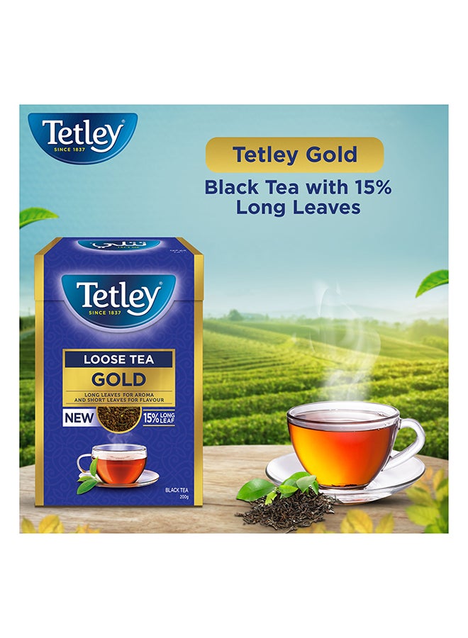 Tetley شاي أسود ذهبي سائب 200 جرام - Image 3