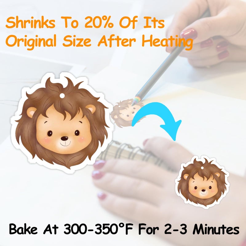 Yewltvep 206PCS Shrinky Dink Sheets Kit with Case, Shrink Art Shrink Plastic Sheet Shrinky Dink Keychain Kit with 25Pcs Shrinky Paper Sheets Keychains Accessories for DIY Ornaments Craft Rings Keychains - Image 2