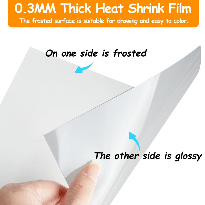 Yewltvep 206PCS Shrinky Dink Sheets Kit with Case, Shrink Art Shrink Plastic Sheet Shrinky Dink Keychain Kit with 25Pcs Shrinky Paper Sheets Keychains Accessories for DIY Ornaments Craft Rings Keychains - Image 3