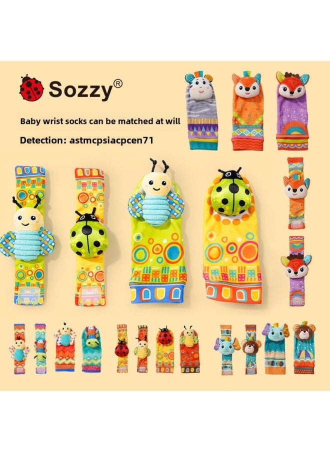 Sozzy Baby Bell Toy Baby Wrist Strap Socks Watch Strap Decoration Baby Toy 0-1 Years Old Puzzle-Color:Cute Zebra Watch Strap  - Image 2