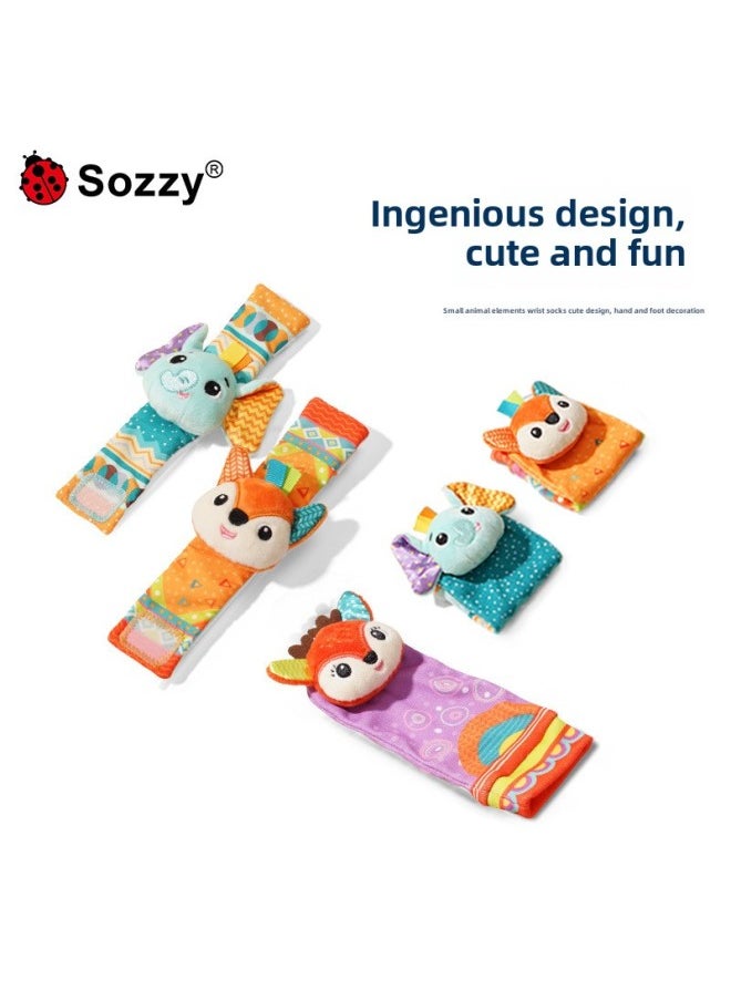 Sozzy Baby Bell Toy Baby Wrist Strap Socks Watch Strap Decoration Baby Toy 0-1 Years Old Puzzle-Color:Cute Zebra Watch Strap  - Image 3