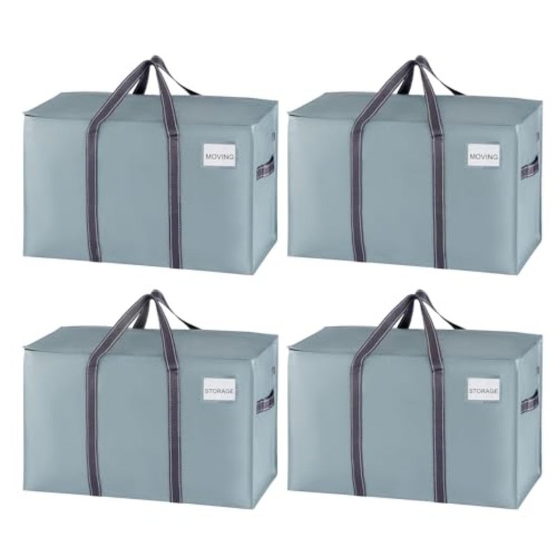 Moving Bags, Moving Supplies, College Packing Storage Boxes with Lids Alternative, Heavy Duty Totes, Extra Large, Sturdy Handles, Zipper, for Packaging Light Matte - Image 1