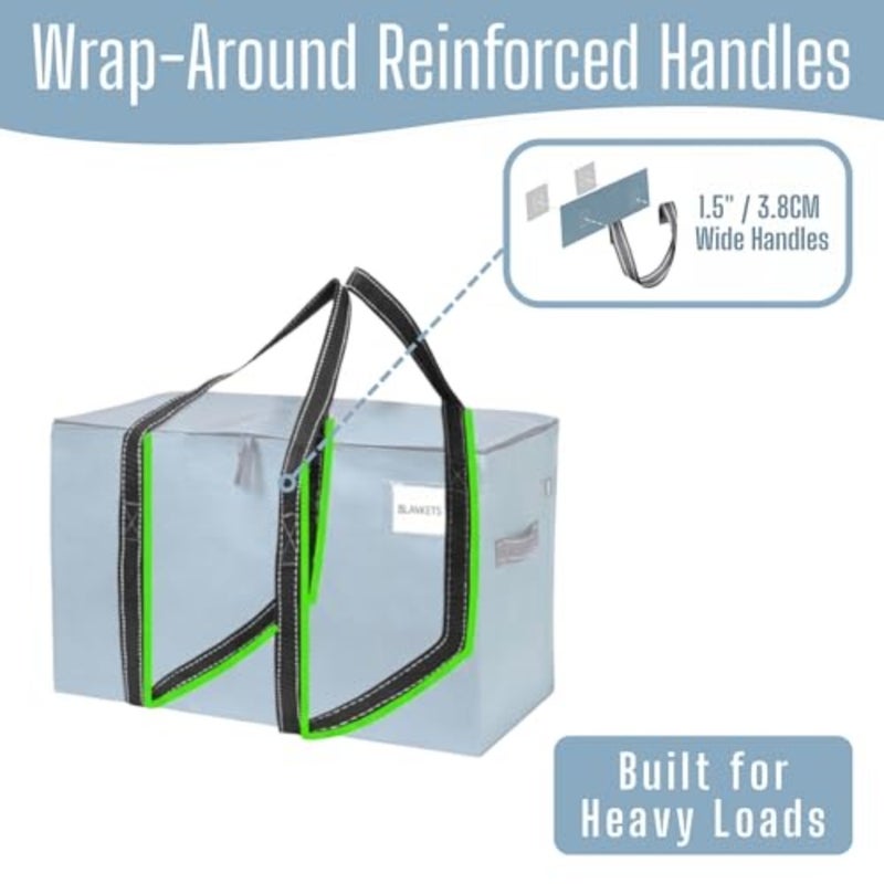 Moving Bags, Moving Supplies, College Packing Storage Boxes with Lids Alternative, Heavy Duty Totes, Extra Large, Sturdy Handles, Zipper, for Packaging Light Matte - Image 2