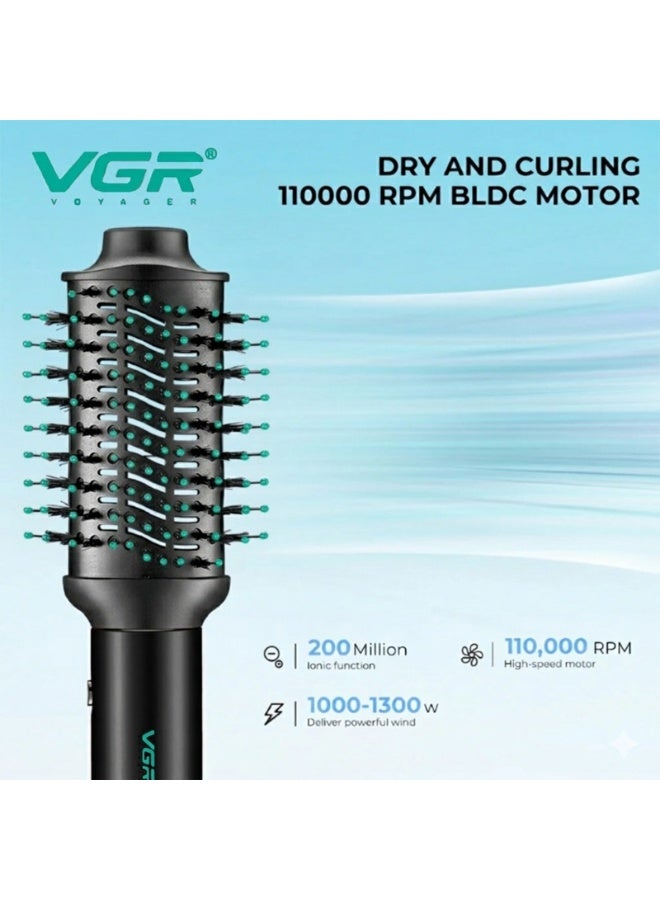 VGR 5-in-1 Professional Hot Air Styler with 110,000 RPM BLDC Motor – Fast Drying, Curling & Styling in One Tool High-Speed Ionic Hair Styler with Interchangeable Attachments, Adjustable Settings & Foldable Design for Easy Use - Black black - Image 4
