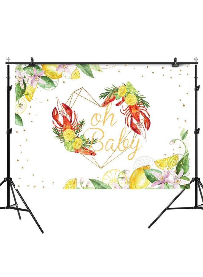 Rsuuinu Oh Baby Crawfish Boil Theme Backdrop Baby Shower Photography Background Banner Delicious In Summer Kids Newborn Birthday Party Supplies Decorations Photo Booth Studio Prop Indoor Outdoor 7X5Ft  - Image 4