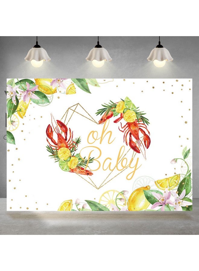 Rsuuinu Oh Baby Crawfish Boil Theme Backdrop Baby Shower Photography Background Banner Delicious In Summer Kids Newborn Birthday Party Supplies Decorations Photo Booth Studio Prop Indoor Outdoor 7X5Ft  - Image 2