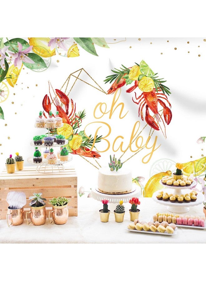 Rsuuinu Oh Baby Crawfish Boil Theme Backdrop Baby Shower Photography Background Banner Delicious In Summer Kids Newborn Birthday Party Supplies Decorations Photo Booth Studio Prop Indoor Outdoor 7X5Ft  - Image 5