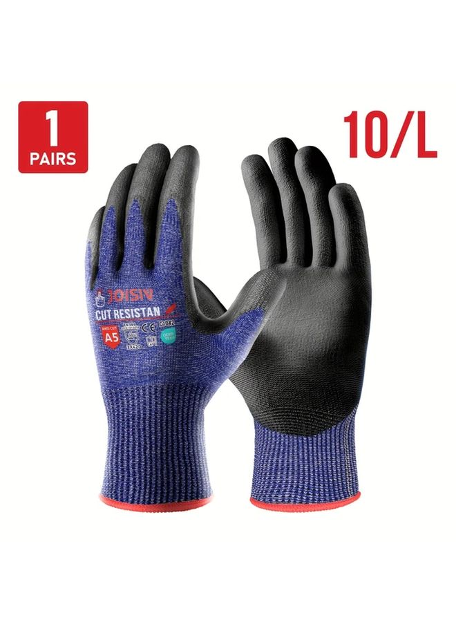 10 Yards Cut Resistant Work Gloves 5 Level Non Slip Breathable Durable Touchscreen for Woodworking Glass DIY - Image 1