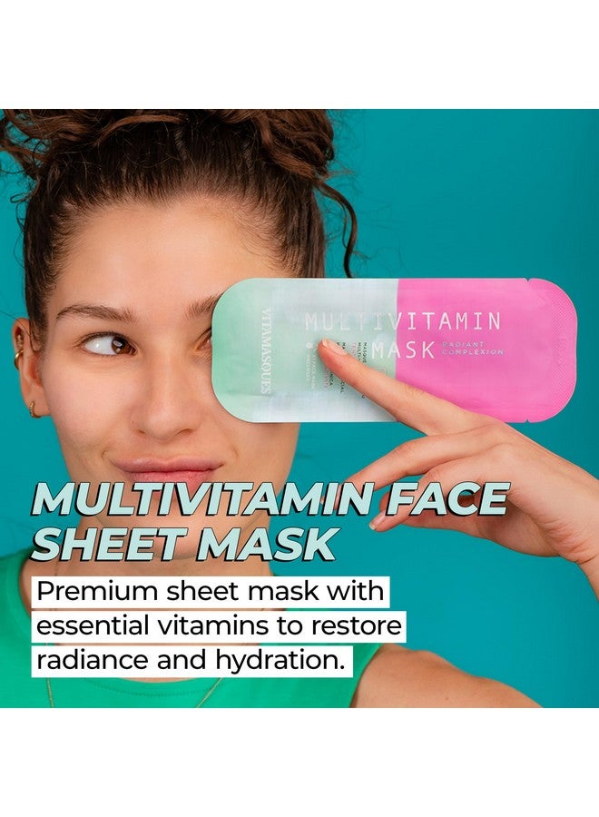 Vitamasques Multivitamin Face Mask, 8-Pack - Hydrating and Nourishing for Radiant Skin, Provides Vitamins B, C & E - Image 2