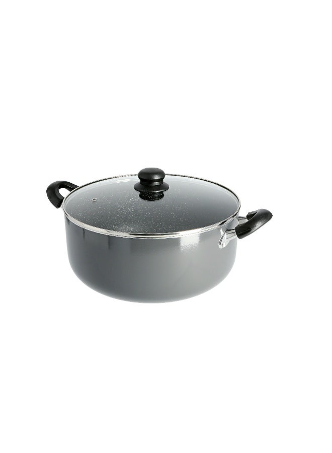 Delcasa DC1572 24cm Non-Stick Casserole Stock Pot with Glass Lid - Image 1