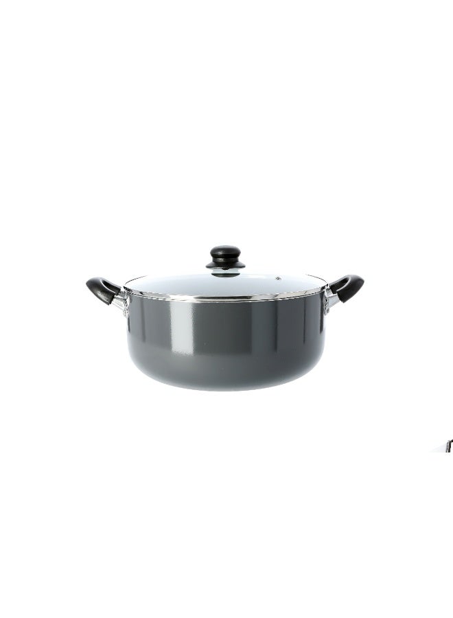 Delcasa DC1572 24cm Non-Stick Casserole Stock Pot with Glass Lid - Image 2