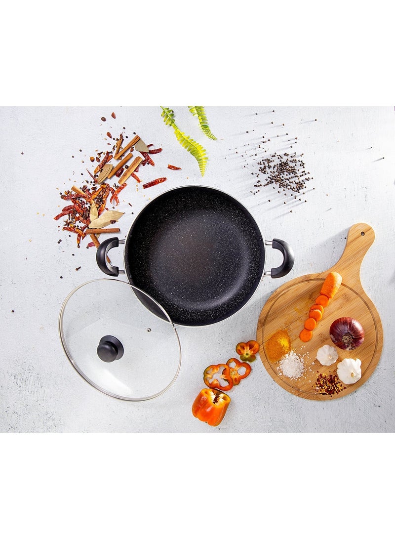Delcasa DC1572 24cm Non-Stick Casserole Stock Pot with Glass Lid - Image 4