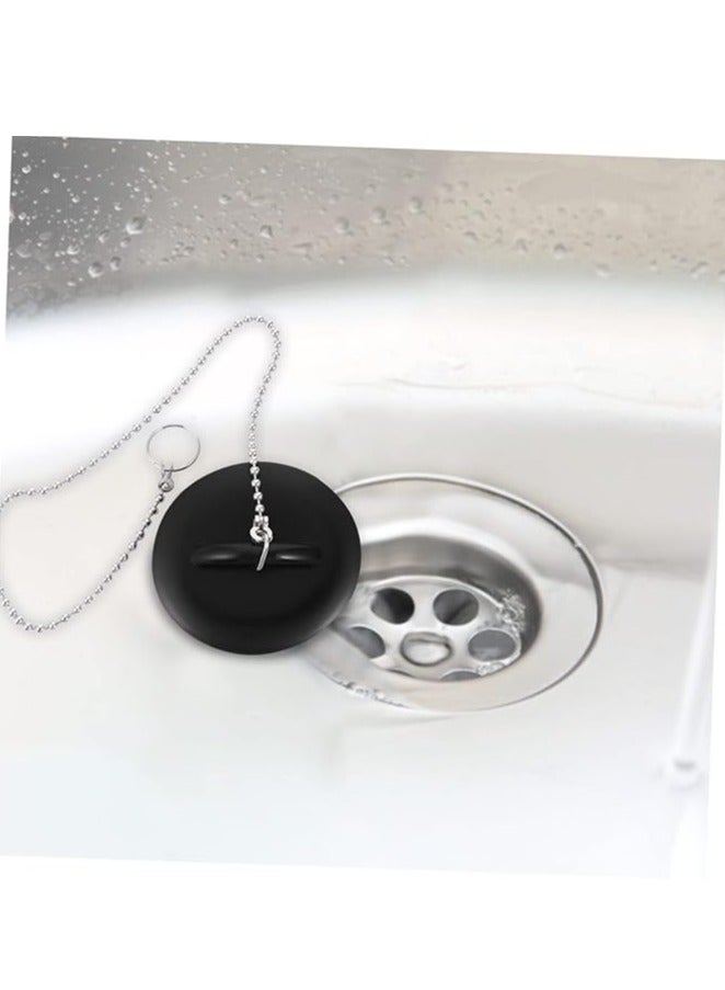 Wear-Resistant Tub Stopper, Bathroom Sink Drain Plug Silicone Bathtub Drain Stopper with Chains, Fit Kitchen Sinks, Bathroom Sinks, Wash Basin, Bathtub, Laundry and Other Drain Strainer - Image 3