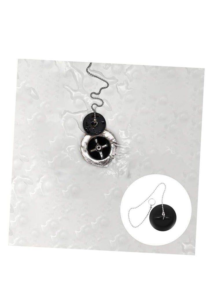 Wear-Resistant Tub Stopper, Bathroom Sink Drain Plug Silicone Bathtub Drain Stopper with Chains, Fit Kitchen Sinks, Bathroom Sinks, Wash Basin, Bathtub, Laundry and Other Drain Strainer - Image 4