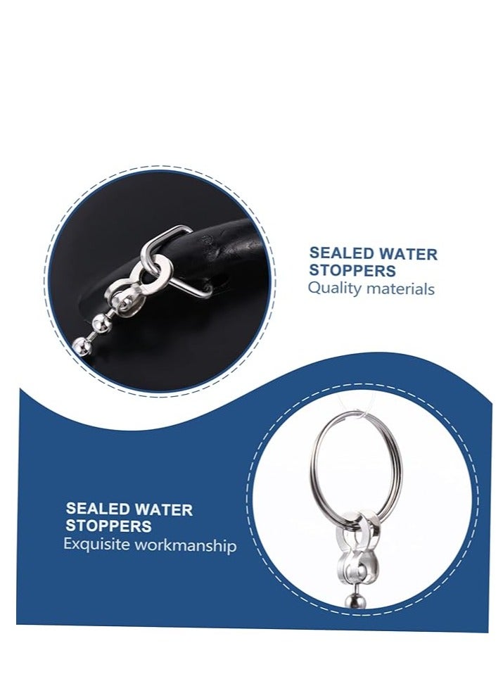 Wear-Resistant Tub Stopper, Bathroom Sink Drain Plug Silicone Bathtub Drain Stopper with Chains, Fit Kitchen Sinks, Bathroom Sinks, Wash Basin, Bathtub, Laundry and Other Drain Strainer - Image 5