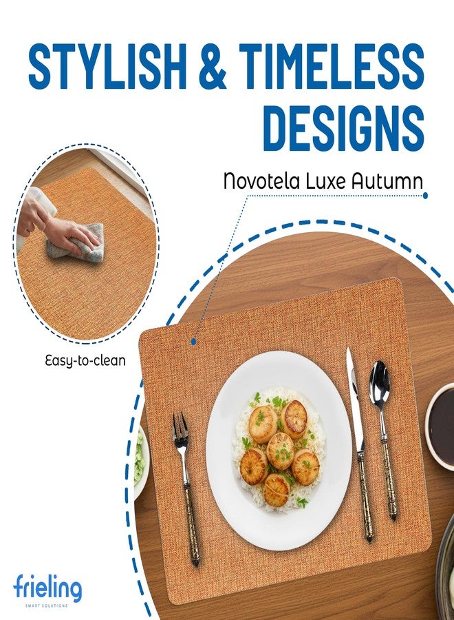 Frieling Davanti by Frieling, Set of 6 Rectangular Placemats, Novotela Luxe Autumn - Dining Table Mat, Non-Slip Vinyl & Polyester Surface for Indoor & Outdoor Use, 13" x 17" Modern Table Decor - Made in Chile - Image 2