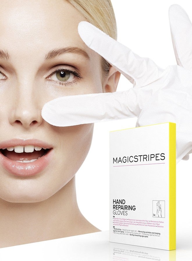 MAGICSTRIPES Hand Repairing Gloves - Moisturizing Gloves Hand Mask, Collagen Treatment Gloves for Hands and Nails, Spa Treatment with Shea Butter for Extra Dry Skin, Reduce Age Spots (SINGLE - 1 Mask) - Image 3