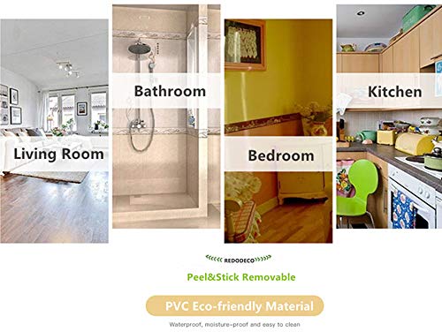 REDODECO 3D Flower Pattern Molding Peel Stick Wall Border for Home Decor Bathroom Kitchen,4 inch by 16.4 feet(Gold) - Image 5