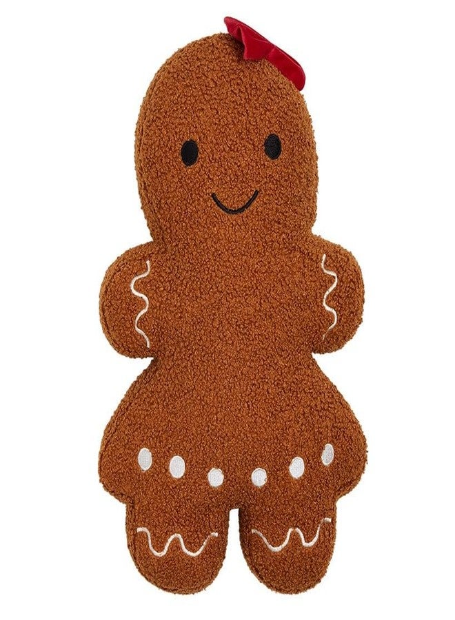 The Lakeside Collection Christmas Shaped Accent Pillows - Gingerbread Woman - Image 4