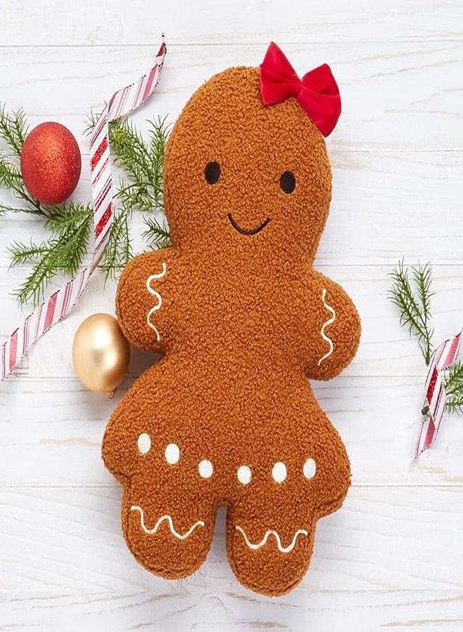 The Lakeside Collection Christmas Shaped Accent Pillows - Gingerbread Woman - Image 5