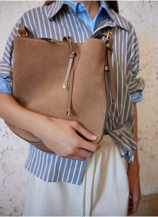 PARFOIS SHOULDER BAG WITH LEATHER