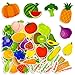 PENGFULL Felt Fruits and Vegetables Learning Pieces62 Felt Flannel Board PiecesLearn Common Fruits and Vegetables and Words for KindergartenPreschoolToddlers - Image 2