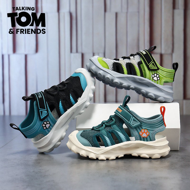 Tom Cat Children'S Shoes Children'S Toe Sandals Boys Single Mesh Hollow Sneaker Little Boy'S Frame Shoes - Image 3