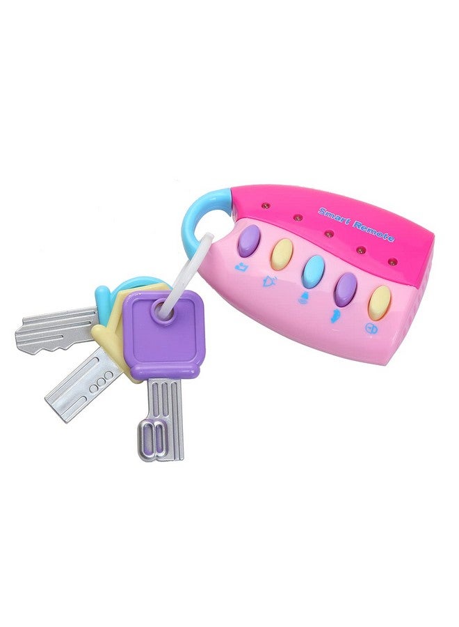 STJOYOPY Musical Smart Remote Car Key Toy with Sound and Light for Baby, Kids and Toddlers (Not Included Batteries) (Pink)