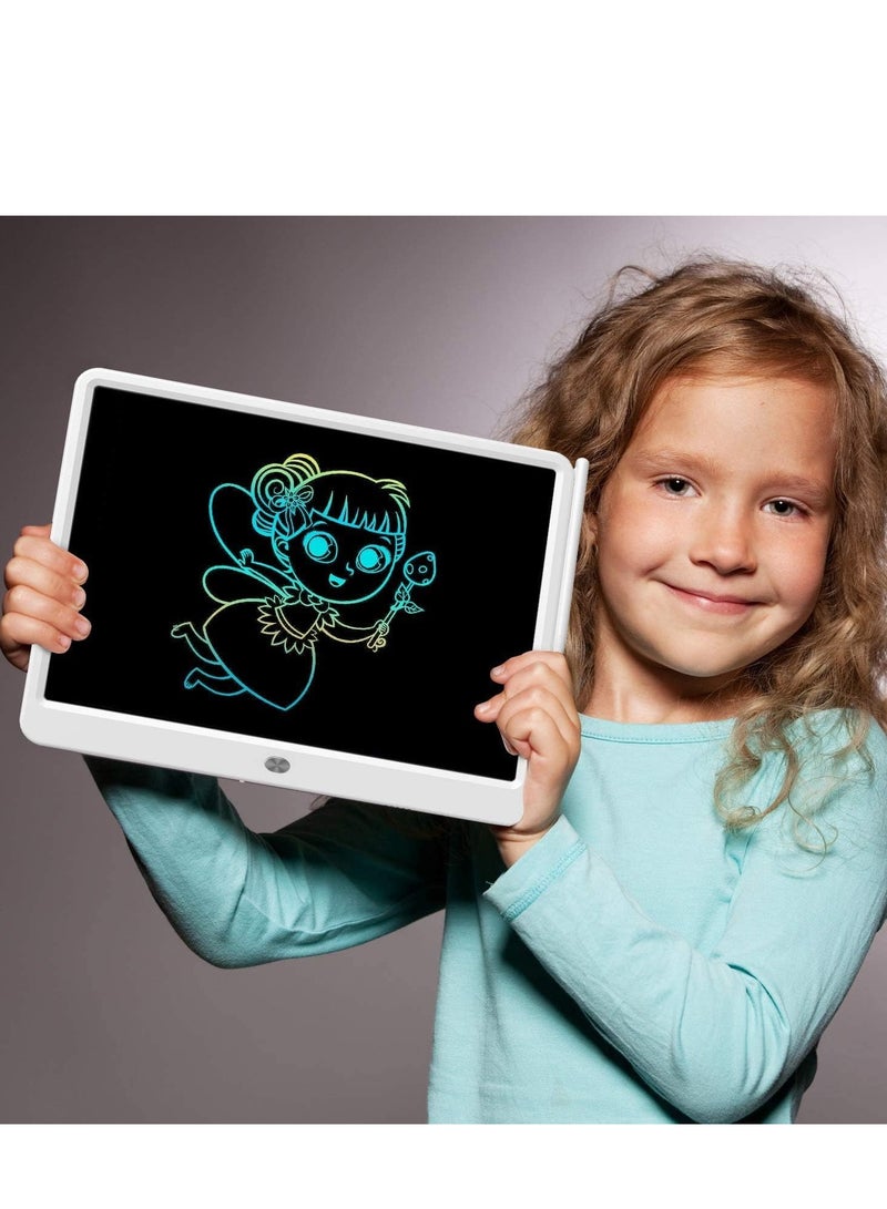 MOXOM LCD Writing Tablet, Large 13.2 Inch, Colorful Writing, Erasable Electronic Digital Drawing Pad Doodle Board, Gift for Kids Adults, Home, School Office, White - Image 2