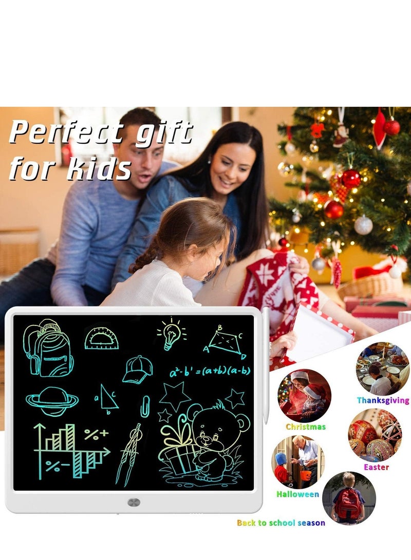 MOXOM LCD Writing Tablet, Large 13.2 Inch, Colorful Writing, Erasable Electronic Digital Drawing Pad Doodle Board, Gift for Kids Adults, Home, School Office, White - Image 3